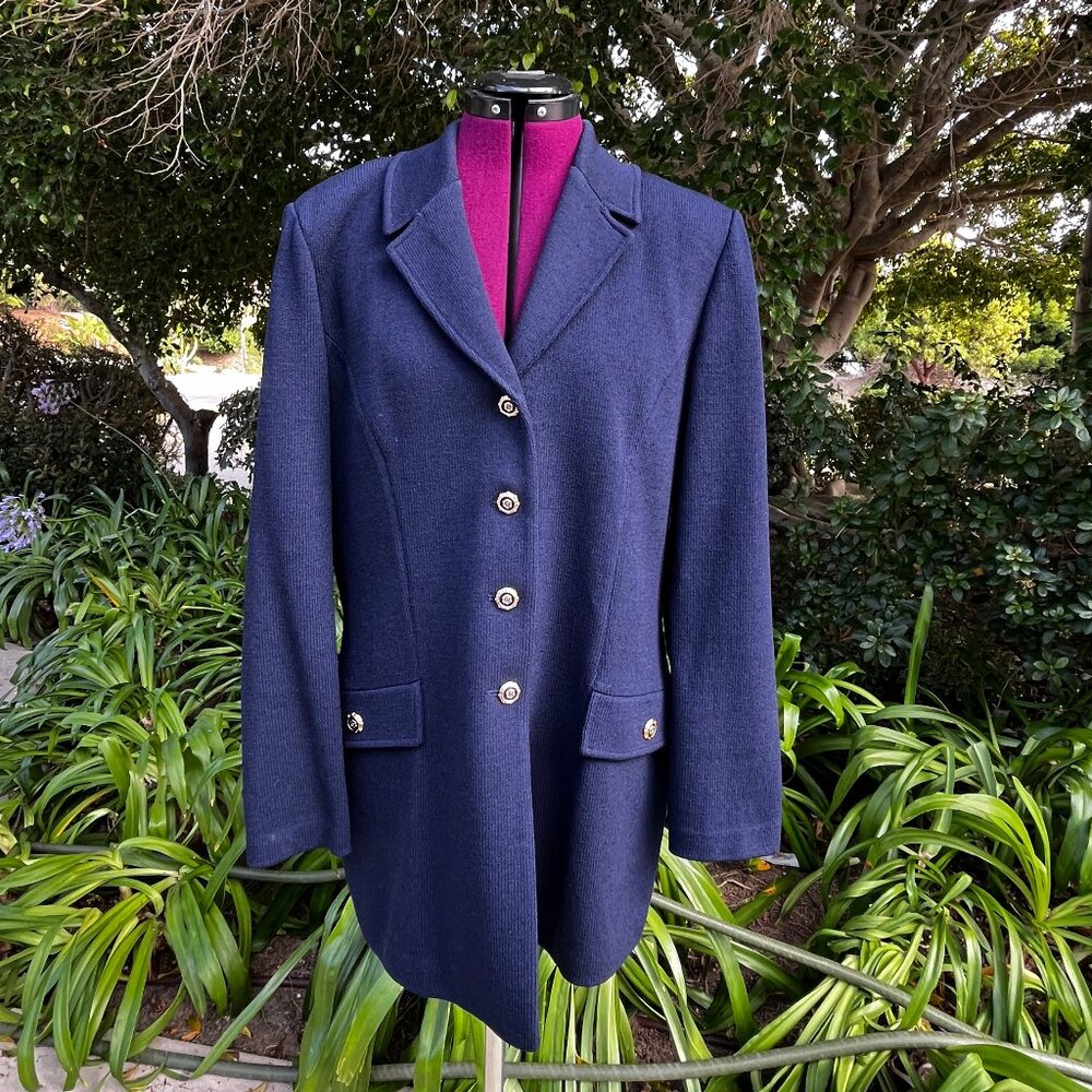 St. Johns Navy Luxury Brand Knitted Blazer 12